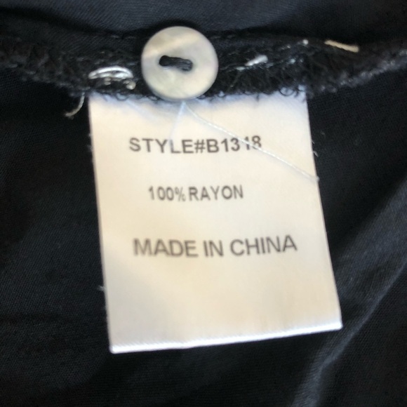 Jodiful Floral Embroidered Bohemian Pullover Blouse Tie Sleeve Medium Black - Picture 8 of 11